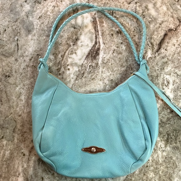 Elliott Lucca Handbags - Elliott Lucca Light Blue Leather Shoulder Bag